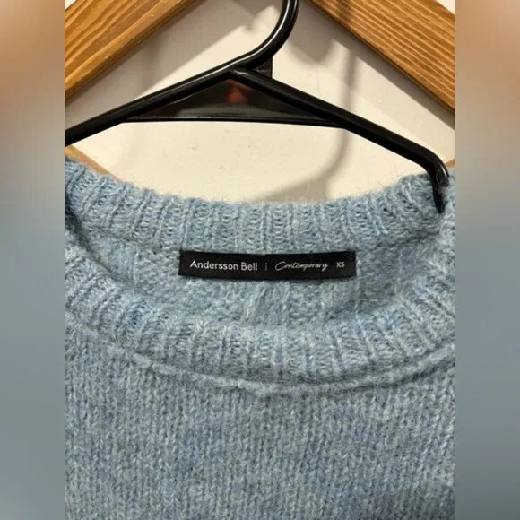 ANDERSSON BELL Roya Alpaca Puff Sleeve Sweater - Sky Blue - Picture 4 of 13